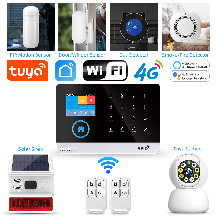 Smart Home Automation Kit - 4G GSM Wifi bezprzewodowy System alarmowy