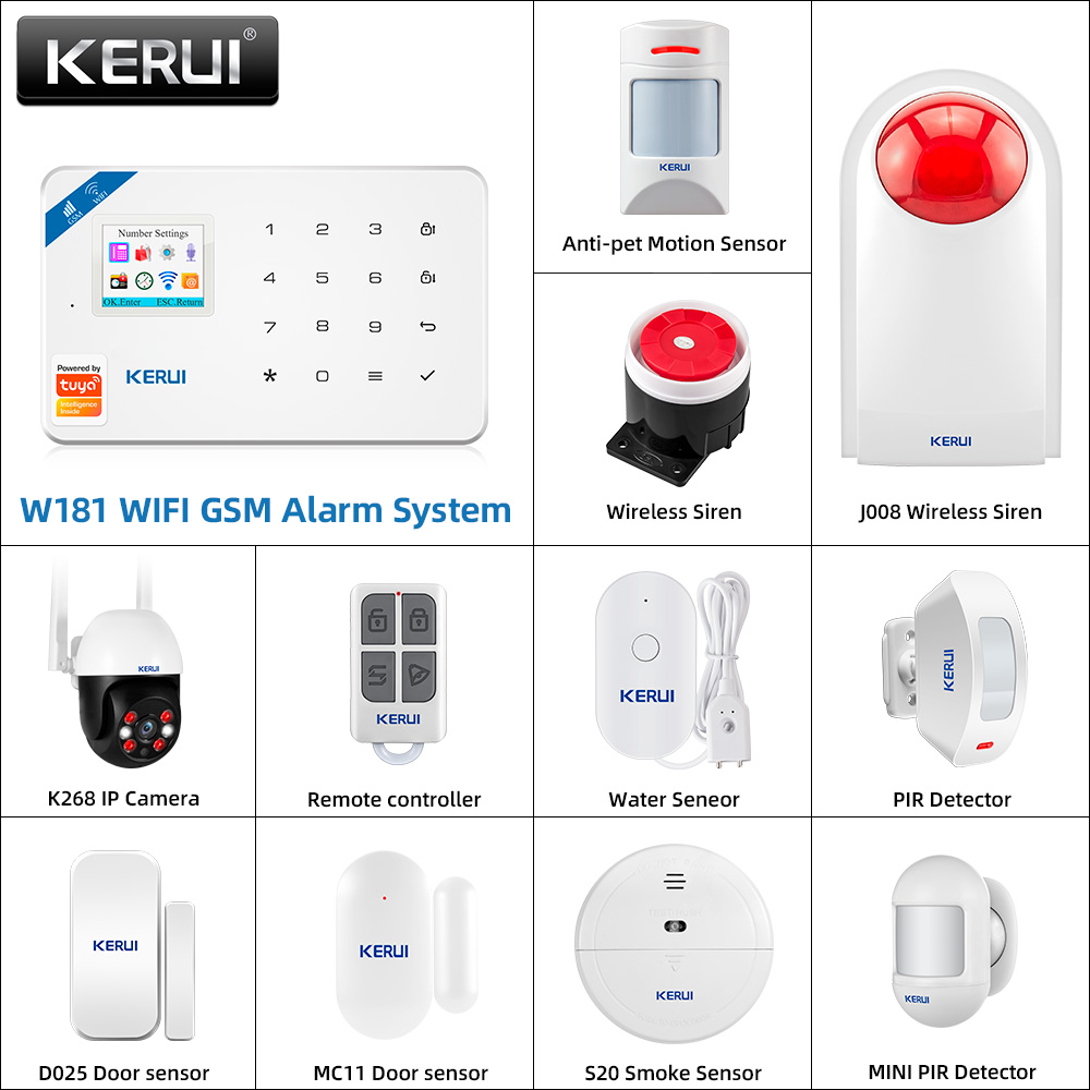 Smart Home Automation Kit - KERUI W181 Panel systemu alarmowego WIFI