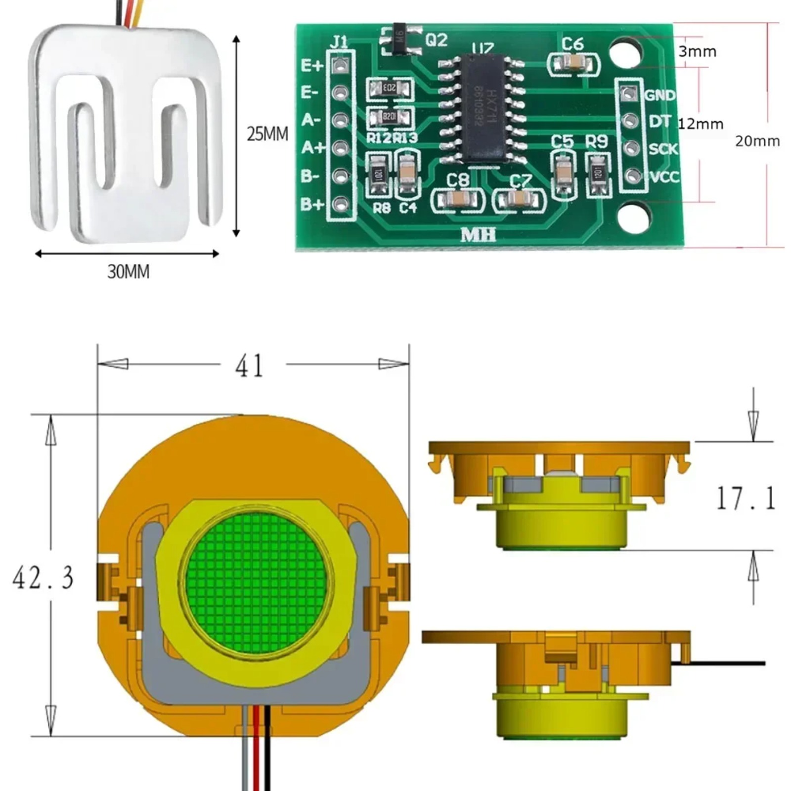 Sensor Kit Arduino - DIYmall Czujnik wagi z tensometrem o