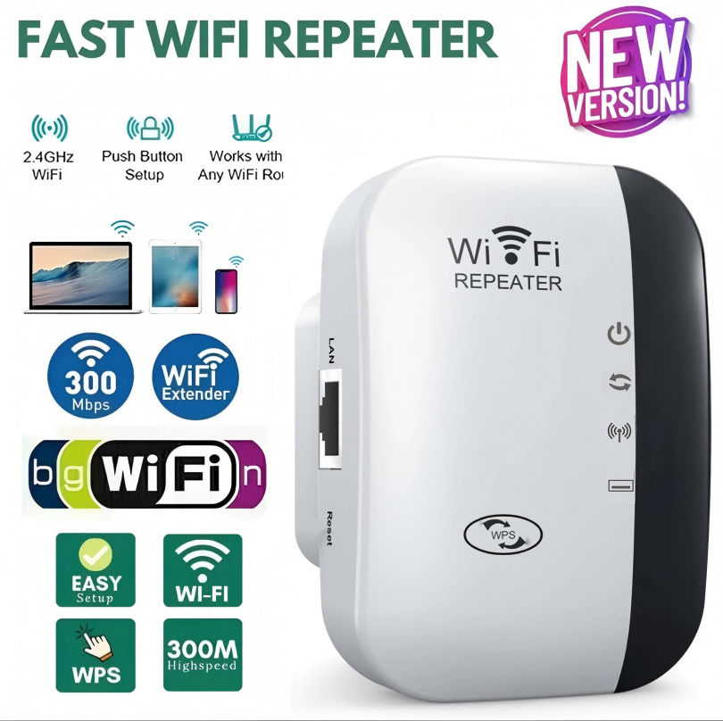 Wifi Smart Plug - Wzmacniacz sygnału WiFi 300Mbps, bezprzewodowy ekspander