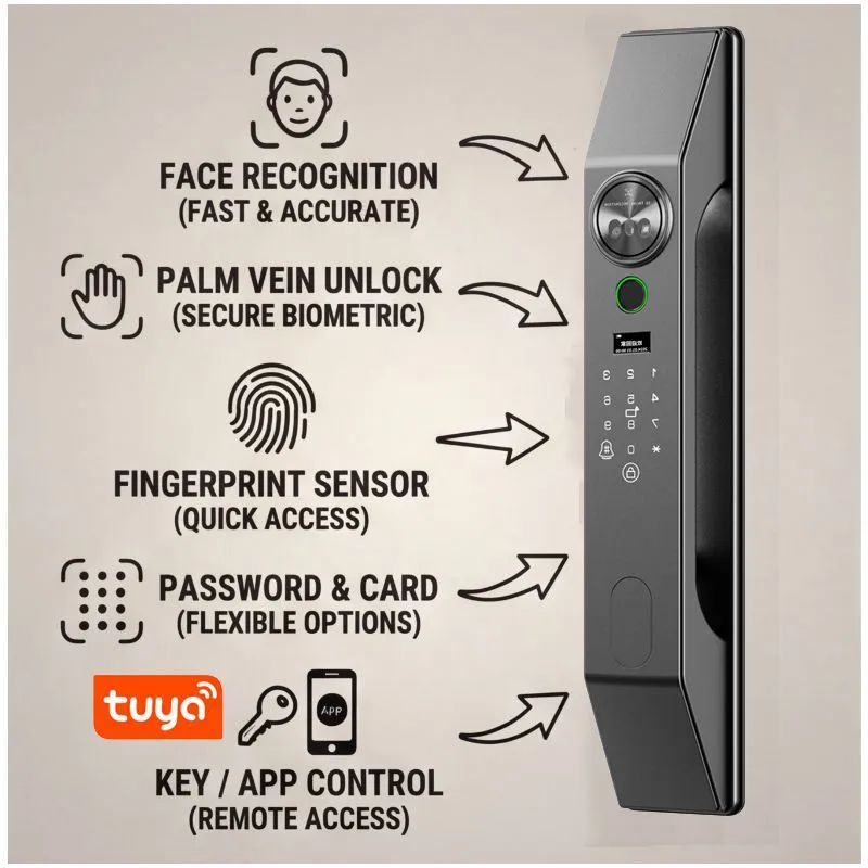 Wielojęzyczny zamek do drzwi z – Smart Door Lock Wifi recenzja i cena