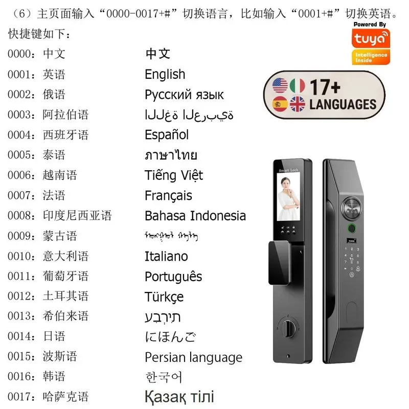 Wielojęzyczny zamek do drzwi z – Smart Door Lock Wifi recenzja i cena